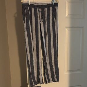 Old Navy Navy and White Striped Drawstring Pants
